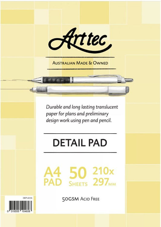 Arttec Detail Pad 50gsm A4 - theartshop.com.au