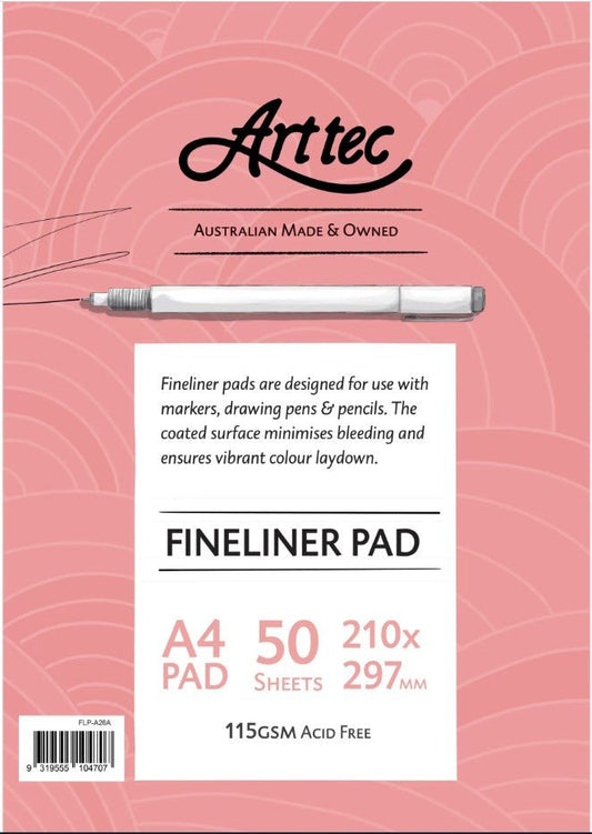 Arttec Fineliner Pad 115gsm A4 - theartshop.com.au