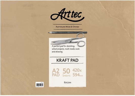Arttec Kraft Paper Pad 80gsm A2 - theartshop.com.au