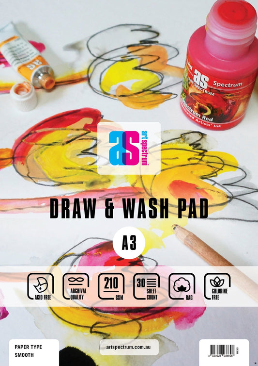 AS Draw & Wash Pad 210 gsm A3 30 Sheet Smooth - theartshop.com.au