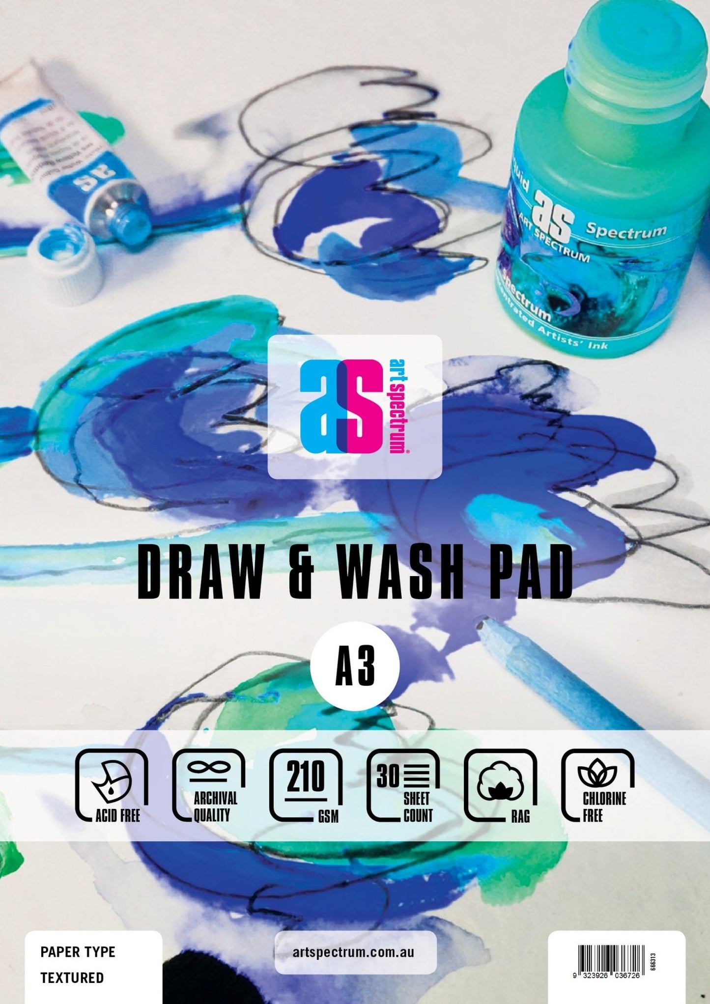 AS Draw & Wash Pad 210 gsm A3 30 Sheet Textured - theartshop.com.au