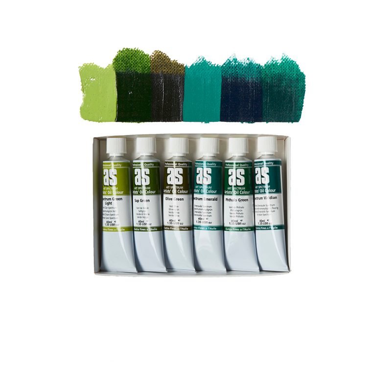 AS Oil Set 6 x 40ml - Greens - theartshop.com.au