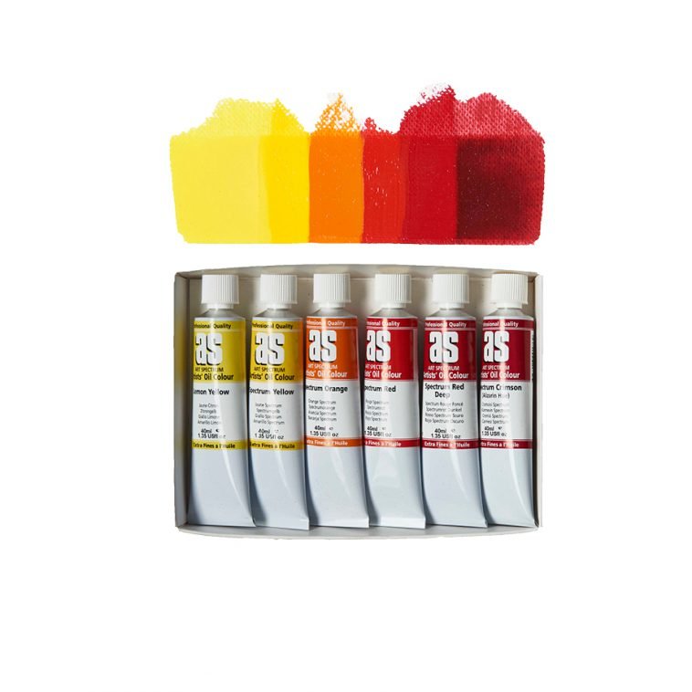 AS Oil Set 6 x 40ml - Yellow & Reds - theartshop.com.au