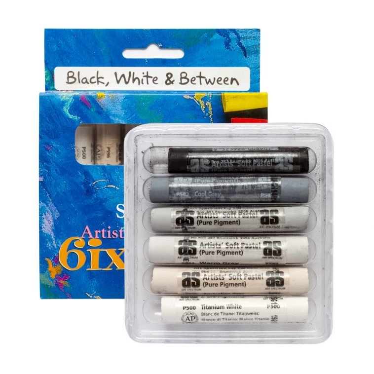 AS Six Pack Pastel Set - Black, White & Between - theartshop.com.au