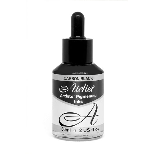 Atelier Artist Pigmented Ink 60ml Carbon Black - theartshop.com.au
