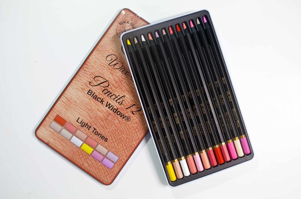 Black Widow Pencils Tin 12 Light - theartshop.com.au