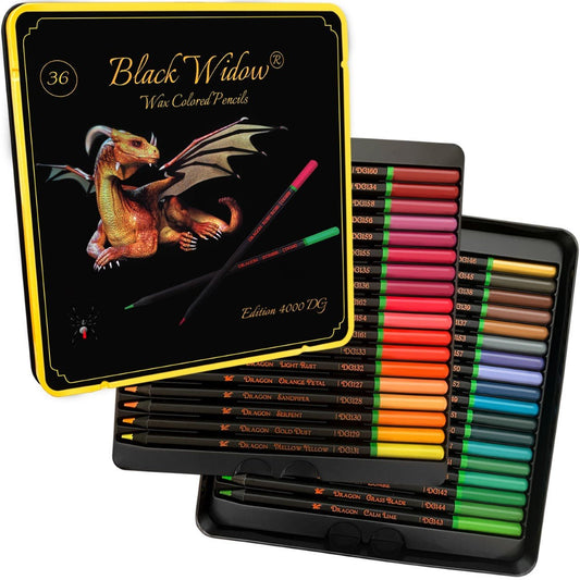 Black Widow Pencils Tin 36 Dragon - theartshop.com.au