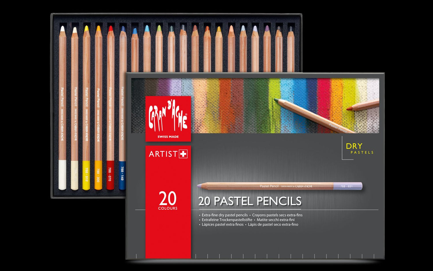 Caran d'Ache Pastel Pencil Set 20 - theartshop.com.au
