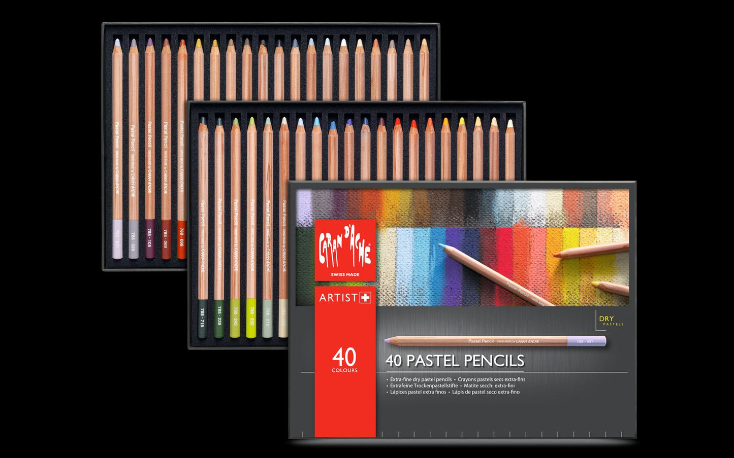 Caran d'Ache Pastel Pencil Set 40 - theartshop.com.au