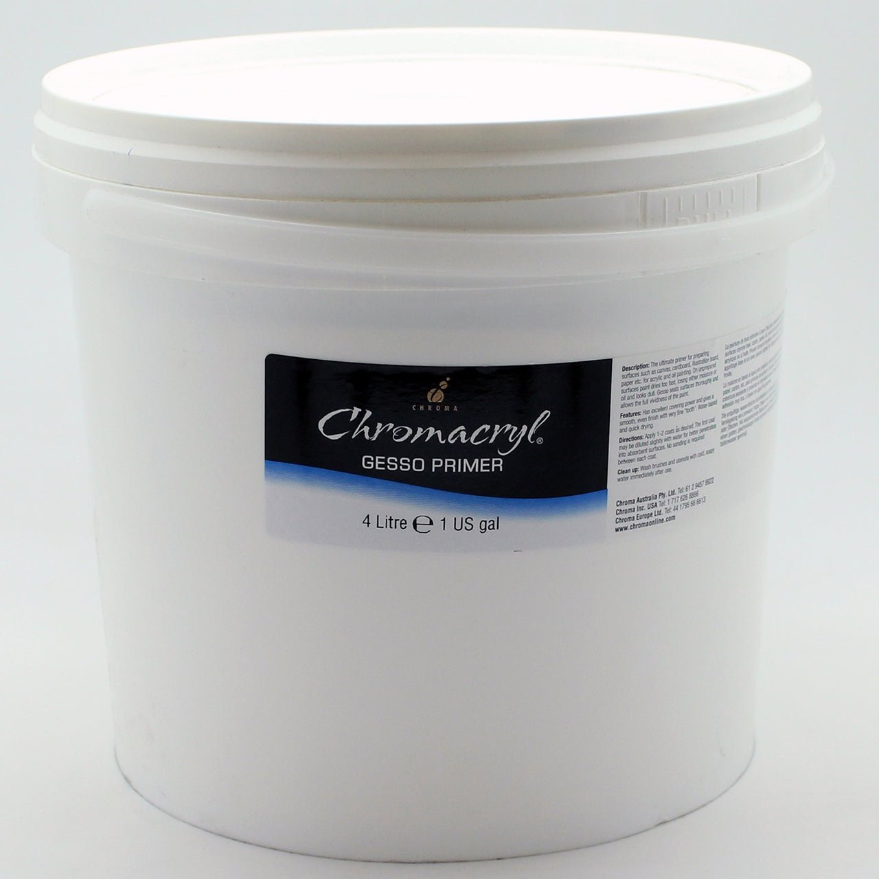 Chromacryl Gesso Primer 4 Litre - theartshop.com.au