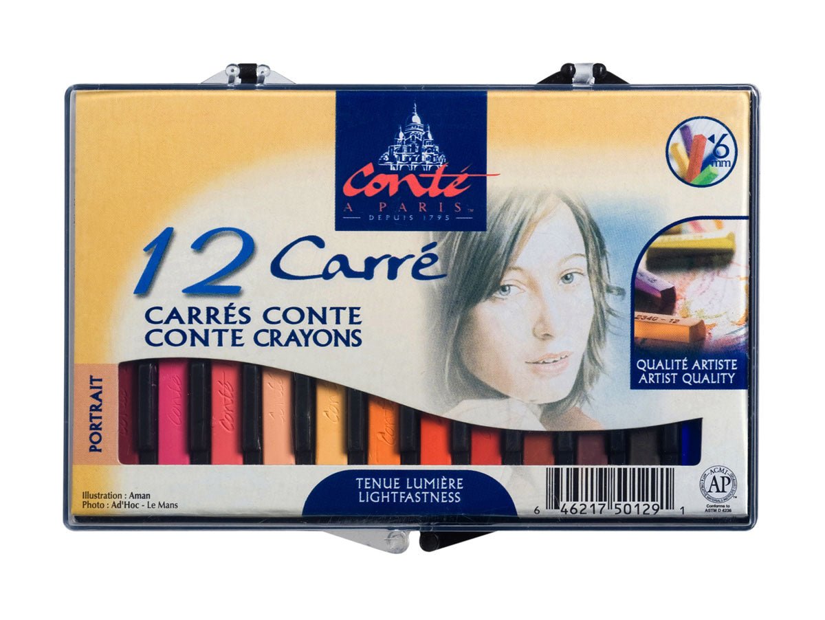 Conte a Paris Carre Crayon 12 Set Portrait