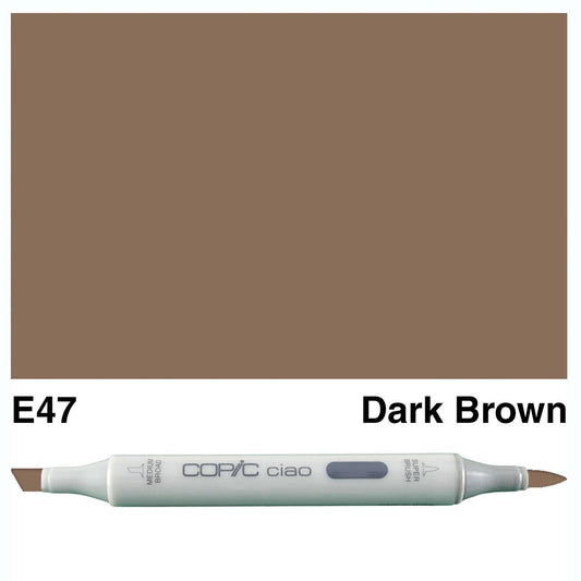 Copic Ciao E47 Dark Brown - theartshop.com.au