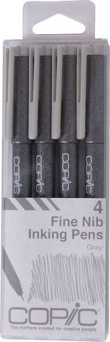 Copic Multiliner Set 4 Cool Grey 0.05, 0.1, 0.3, 0.5mm - theartshop.com.au