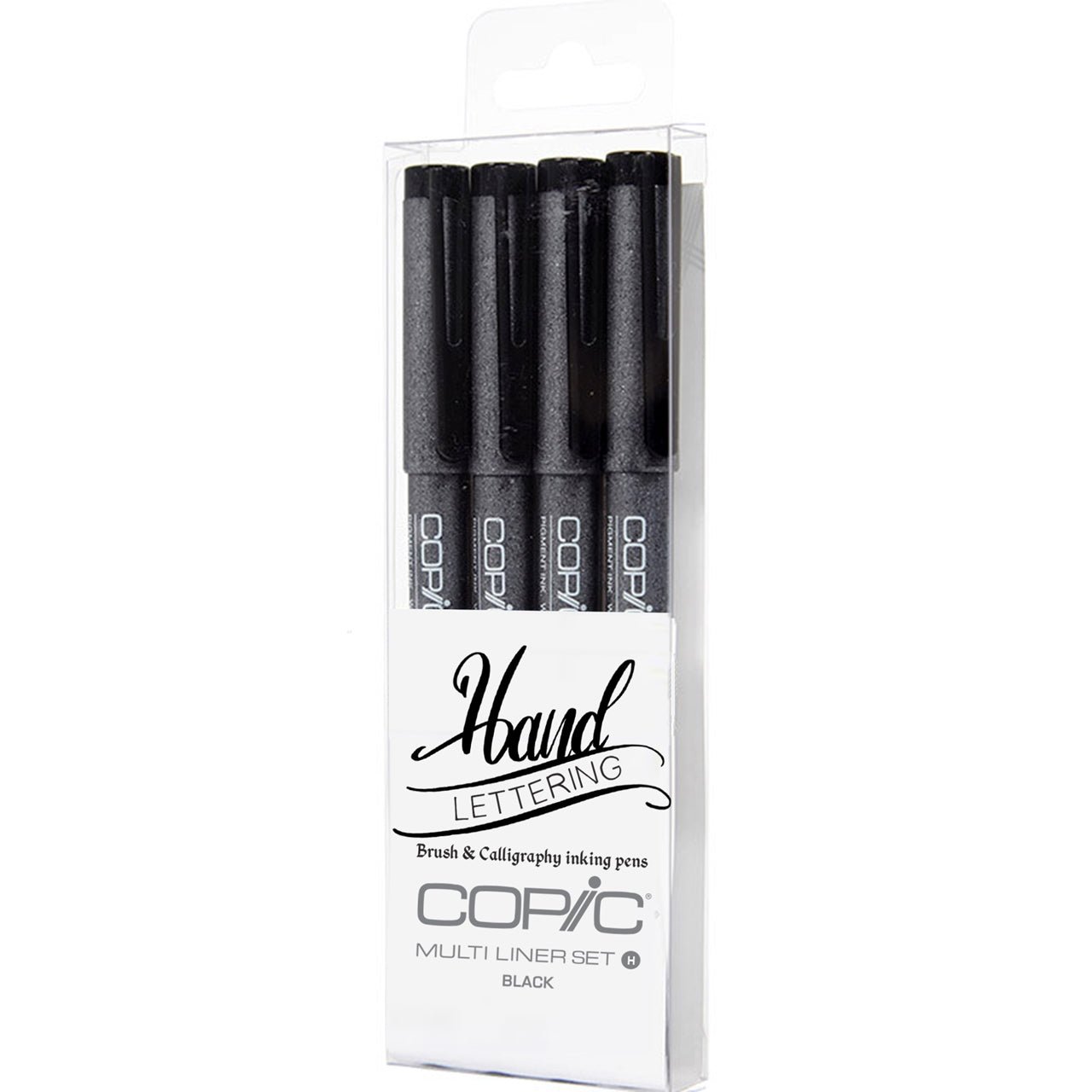 Copic Multiliner Set Hand Lettering Black 4pc - theartshop.com.au