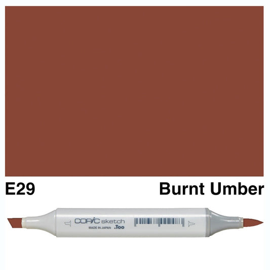Copic Sketch E29 Burnt Umber - theartshop.com.au