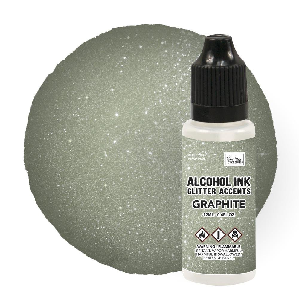 Couture Creation Alcohol Ink 12ml Glitter Graphite - theartshop.com.au