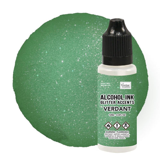 Couture Creation Alcohol Ink 12ml Glitter Verdant - theartshop.com.au