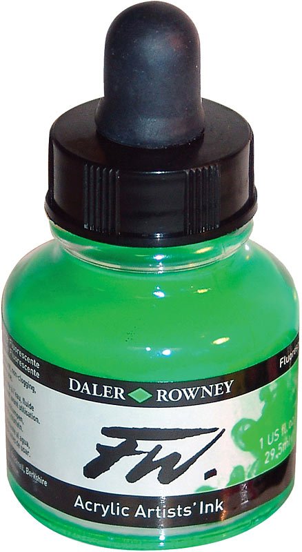 Daler FW Ink 29.5ml 349 Fluorescent Green - theartshop.com.au