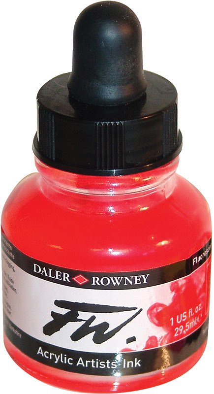 Daler FW Ink 29.5ml 544 Fluorescent Red - theartshop.com.au