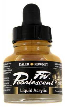 Daler FW Pearlescent Ink 29.5ml 110 Bell Bronze - theartshop.com.au