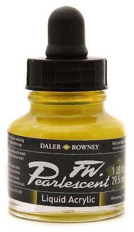 Daler FW Pearlescent Ink 29.5ml 113 Hot Cool Yellow - theartshop.com.au