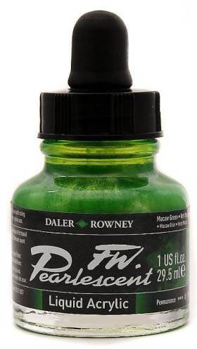 Daler FW Pearlescent Ink 29.5ml 115 Macaw Green - theartshop.com.au