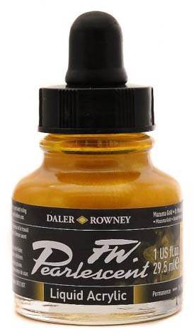 Daler FW Pearlescent Ink 29.5ml 117 Mazuma Gold - theartshop.com.au
