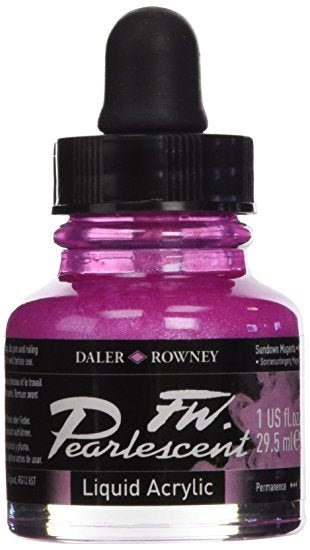 Daler FW Pearlescent Ink 29.5ml 120 Sundown Magenta - theartshop.com.au