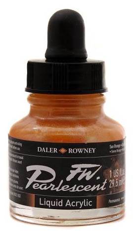 Daler FW Pearlescent Ink 29.5ml 121 Sun Orange - theartshop.com.au
