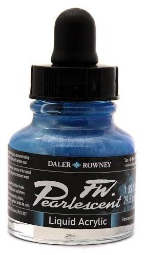 Daler FW Pearlescent Ink 29.5ml 122 Sun Up Blue - theartshop.com.au