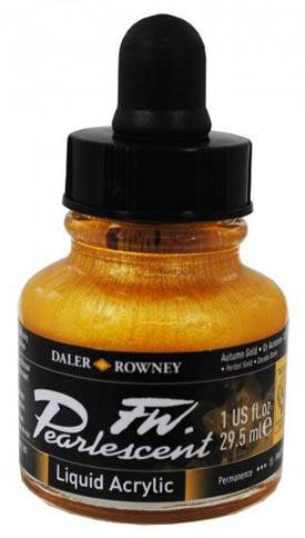 Daler FW Pearlescent Ink 29.5ml 126 Autumn Gold - theartshop.com.au