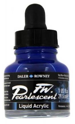 Daler FW Pearlescent Ink 29.5ml 130 Sky Blue - theartshop.com.au