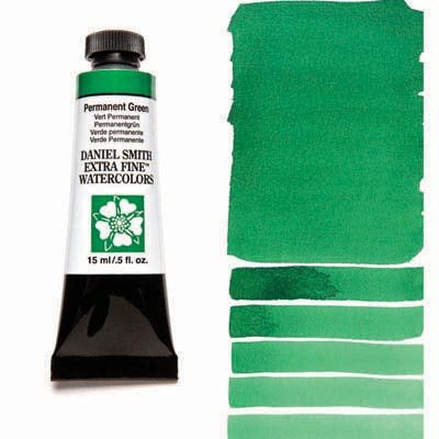 Daniel Smith Watercolour 15ml Permanent Green - theartshop.com.au