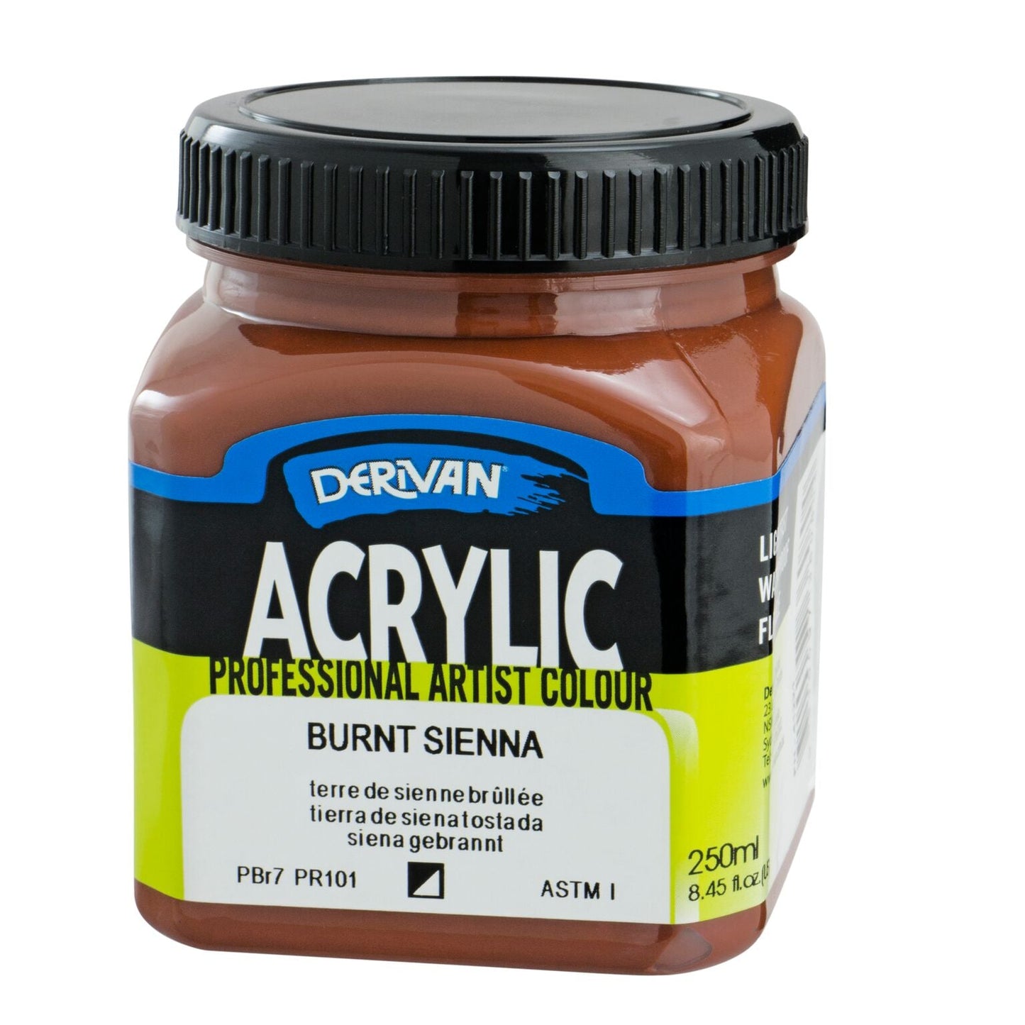 Derivan Artists Acrylic 250ml Burnt Sienna - theartshop.com.au