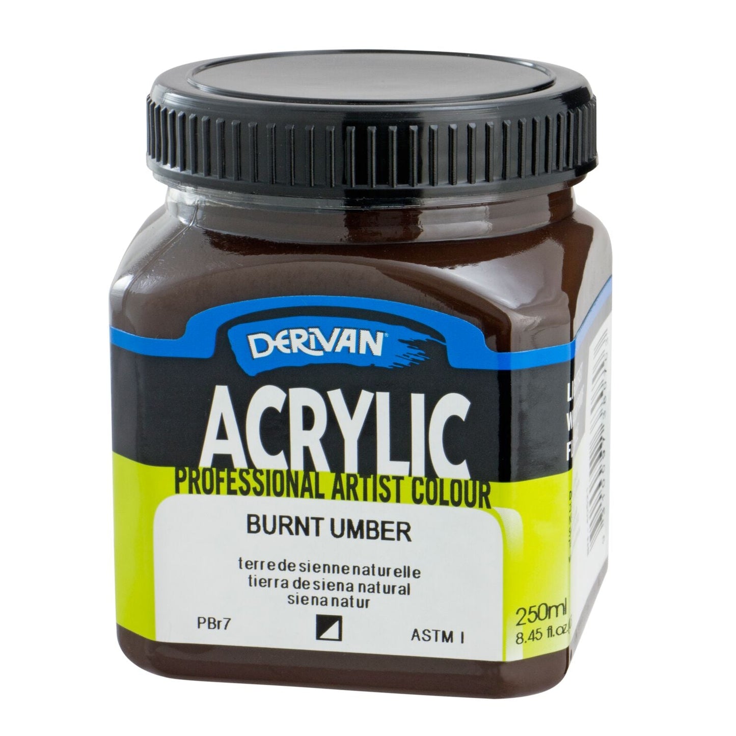 Derivan Artists Acrylic 250ml Burnt Umber - theartshop.com.au