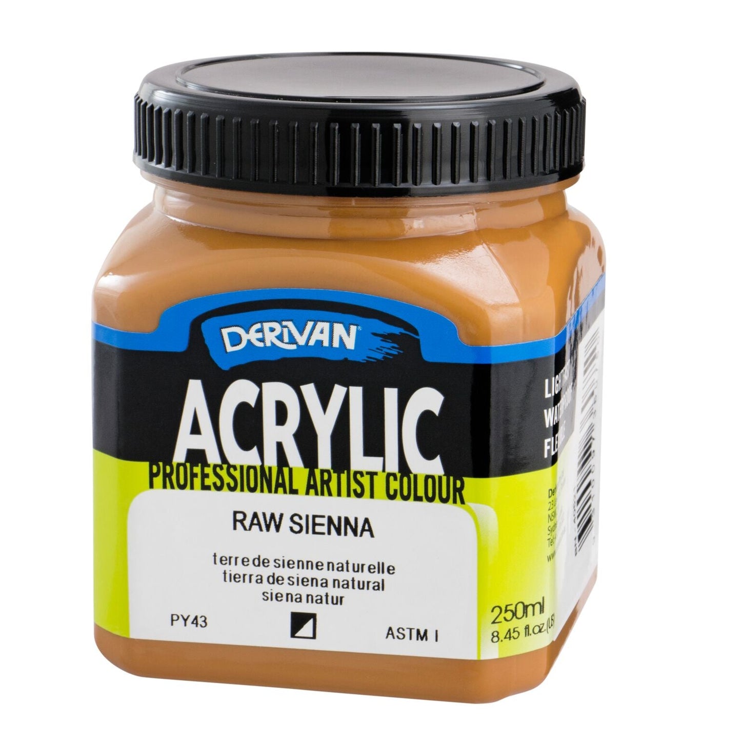 Derivan Artists Acrylic 250ml Raw Sienna - theartshop.com.au