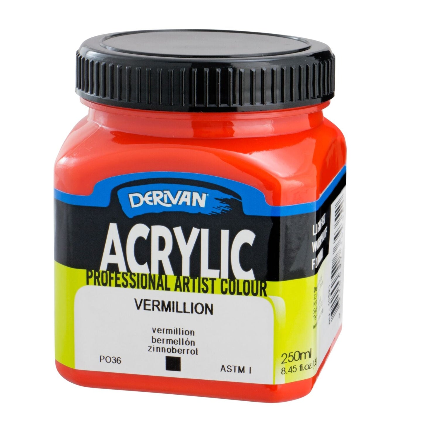 Derivan Artists Acrylic 250ml Vermilion - theartshop.com.au