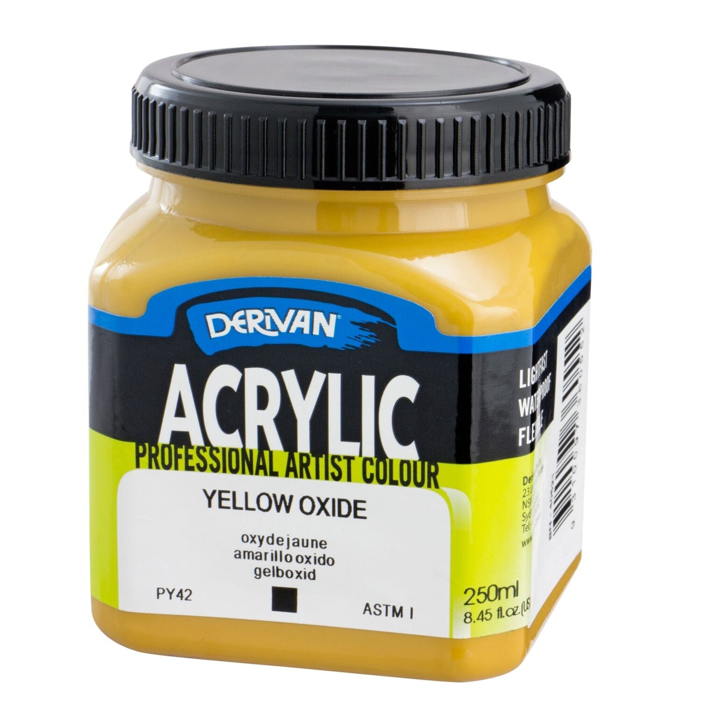 Derivan Artists Acrylic 250ml Yellow Oxide - theartshop.com.au