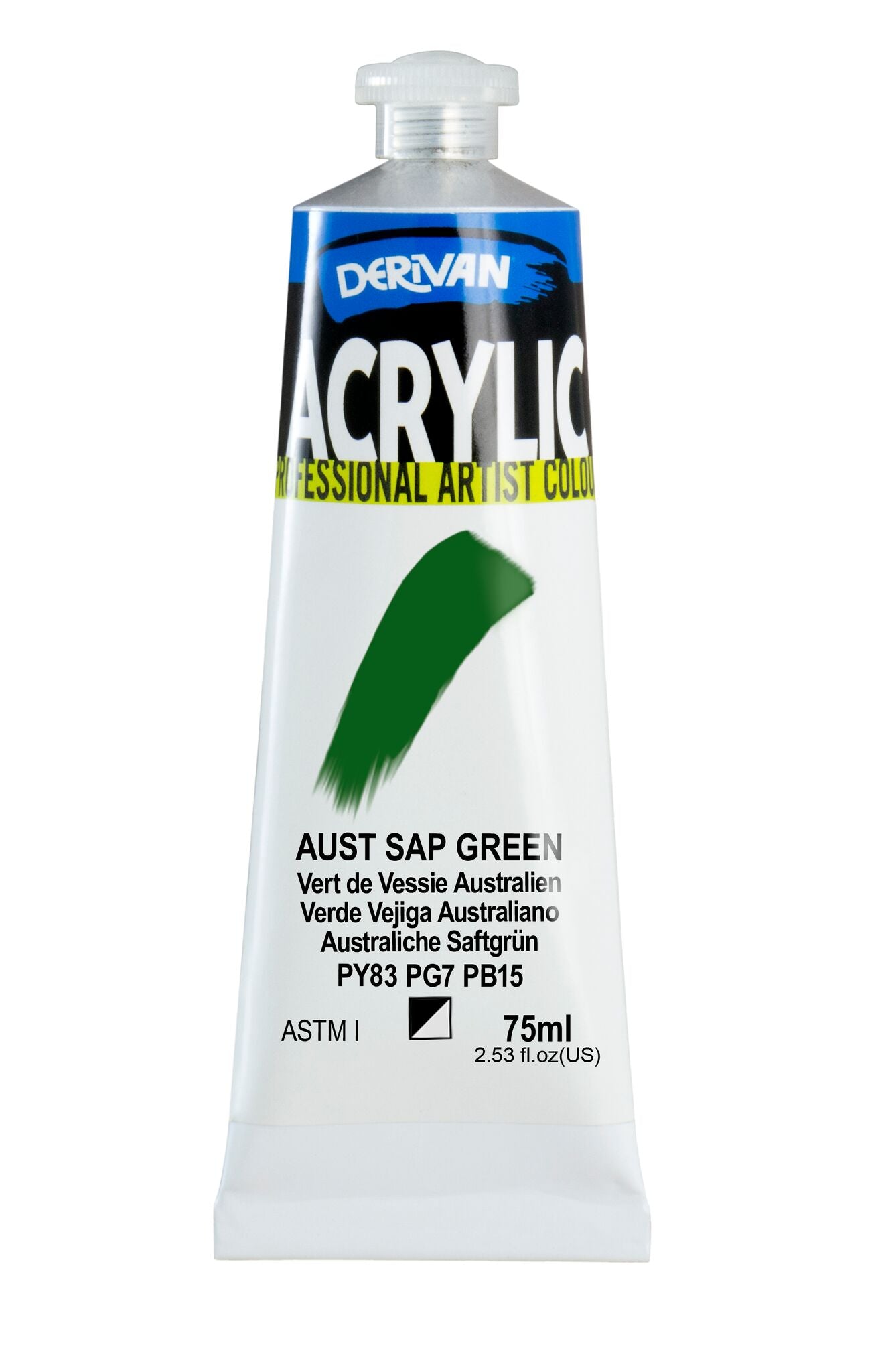 Derivan Artists Acrylic 75ml Australian Sap Green - theartshop.com.au