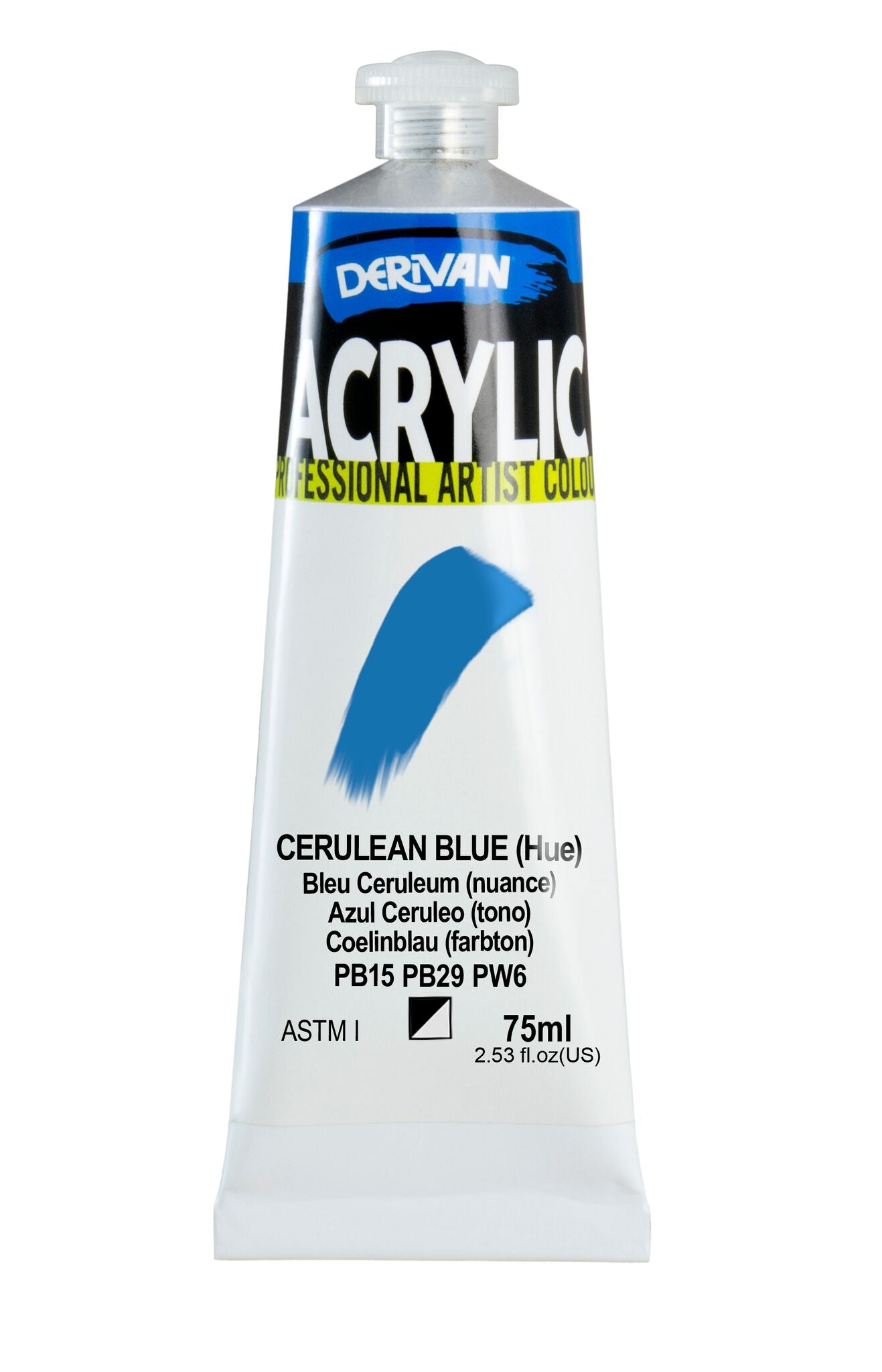 Derivan Artists Acrylic 75ml Cerulean Blue Hue - theartshop.com.au