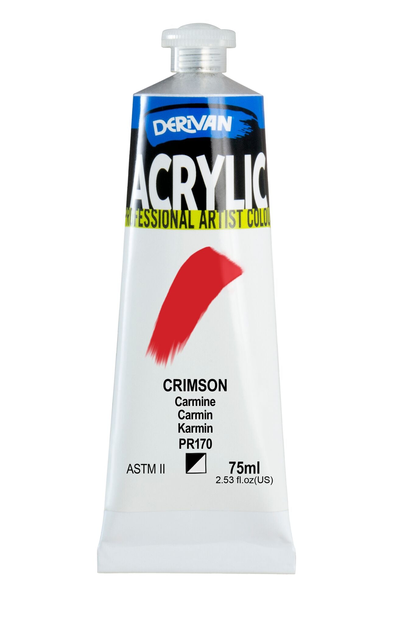 Derivan Artists Acrylic 75ml Crimson - theartshop.com.au