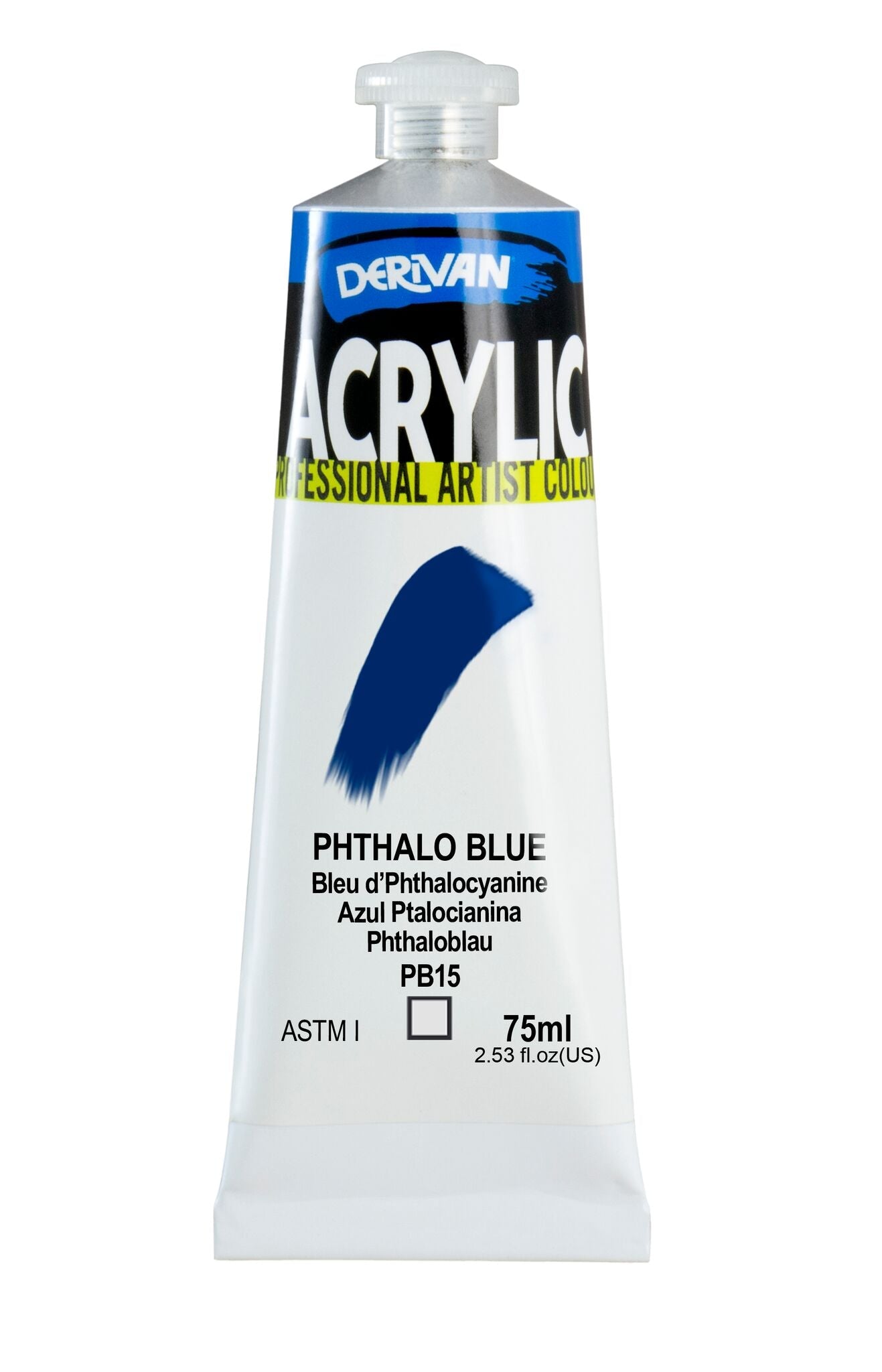 Derivan Artists Acrylic 75ml Phthalo Blue - theartshop.com.au