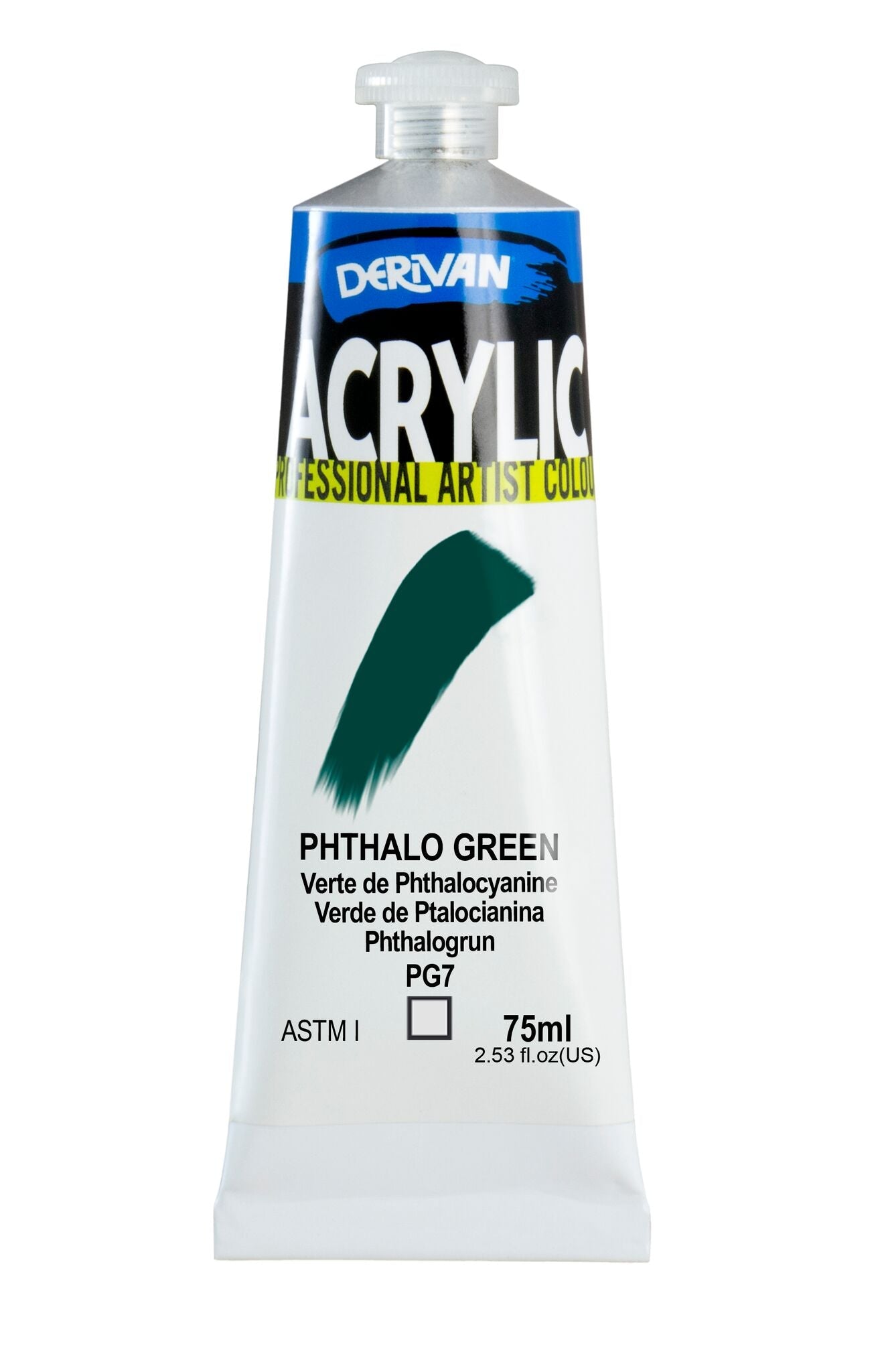 Derivan Artists Acrylic 75ml Phthalo Green - theartshop.com.au