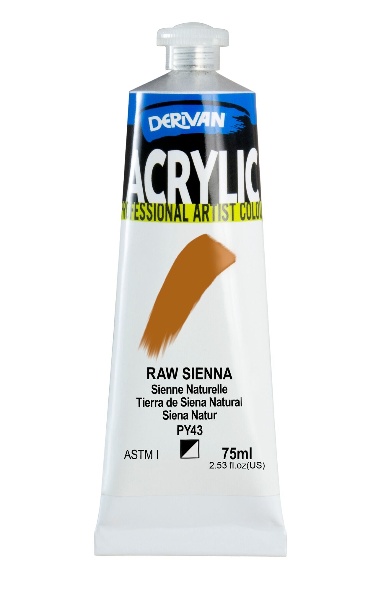 Derivan Artists Acrylic 75ml Raw Sienna - theartshop.com.au