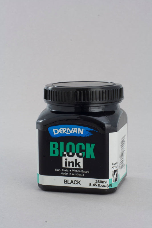 Derivan Block Printing Ink 250ml Black - theartshop.com.au