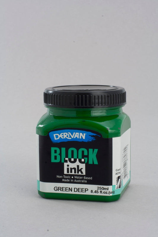 Derivan Block Printing Ink 250ml Green Deep - theartshop.com.au