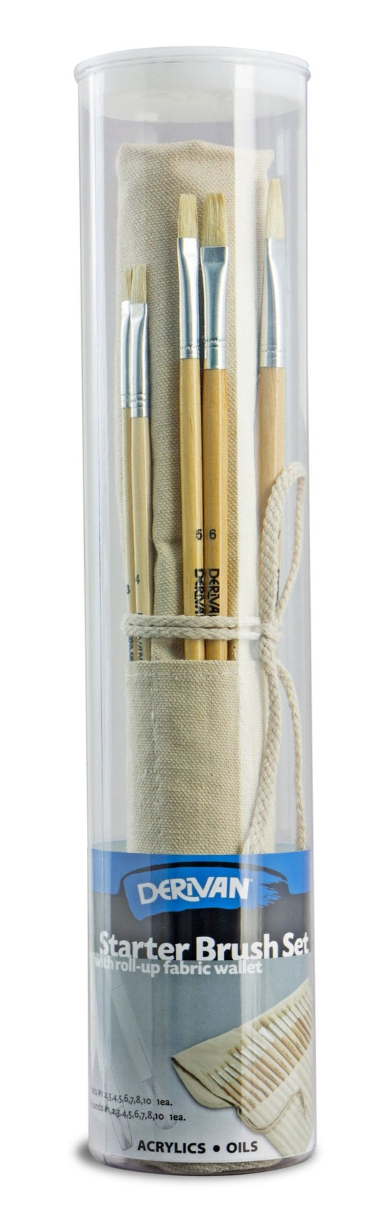 Derivan Brush Wallet with 18 Flat & Round Bristles - theartshop.com.au