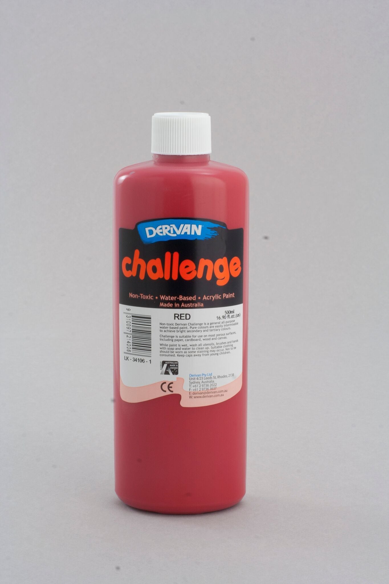Derivan Challange 500ml Red - theartshop.com.au