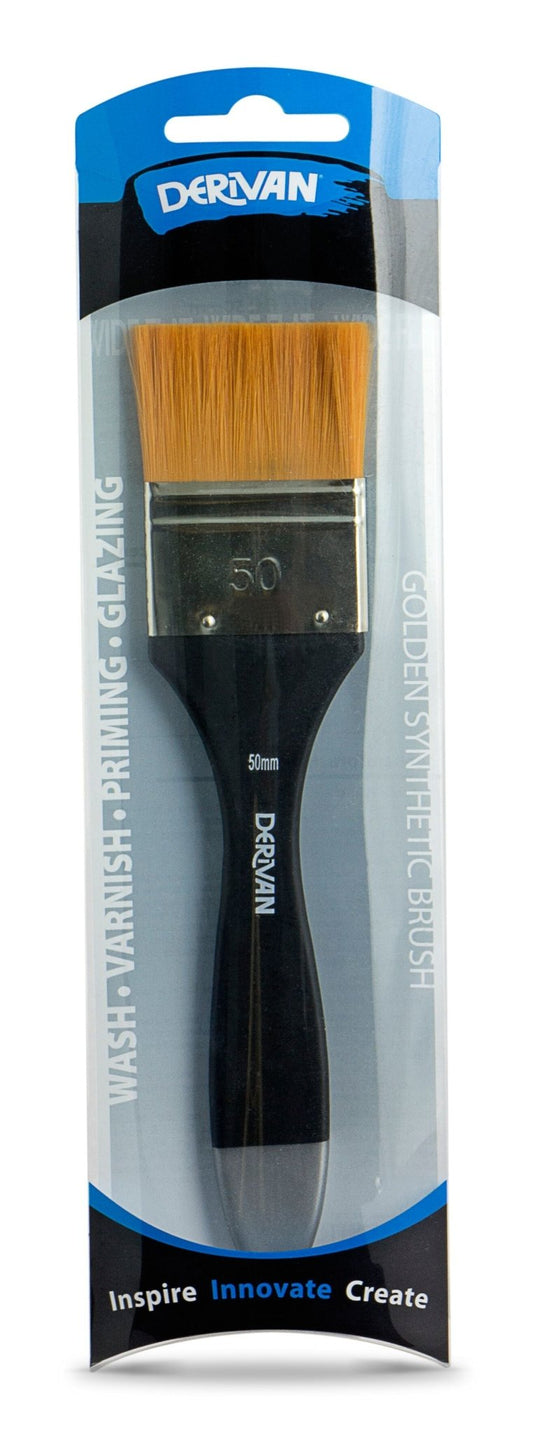 Derivan Flat Synthetic Brush 50mm - theartshop.com.au