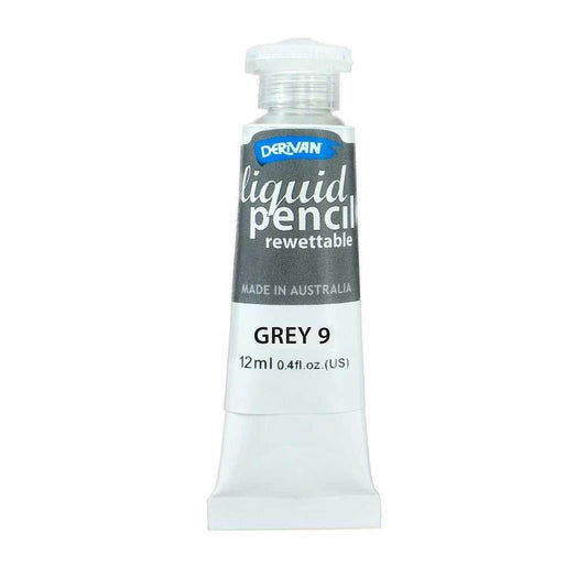Derivan Liquid Pencil 12ml Rewettable Grey 9 - theartshop.com.au